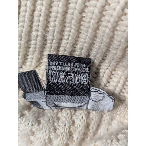 Per Se Casual Luxe Women's Cream Waffle Knit Cowl Neck Wool/Silk Sweater Sz S - Picture 10 of 11